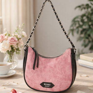 Home silkstone velvet sling bag pink shoulder bag