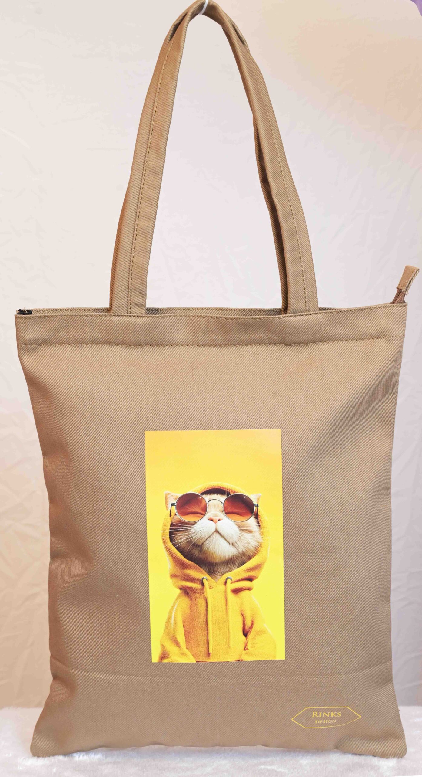 Artsy Cat Creative Canvas Tote (1 Bag + 1 Pouch) - Image 3