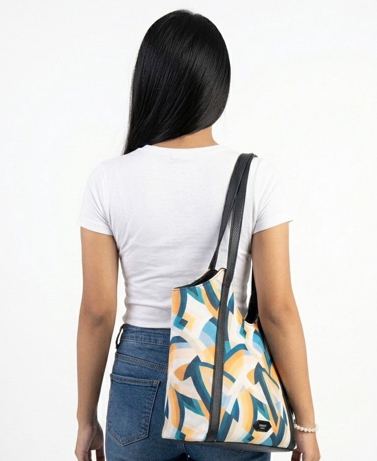 The ANANTA Velvet Tote- Blue - Image 2