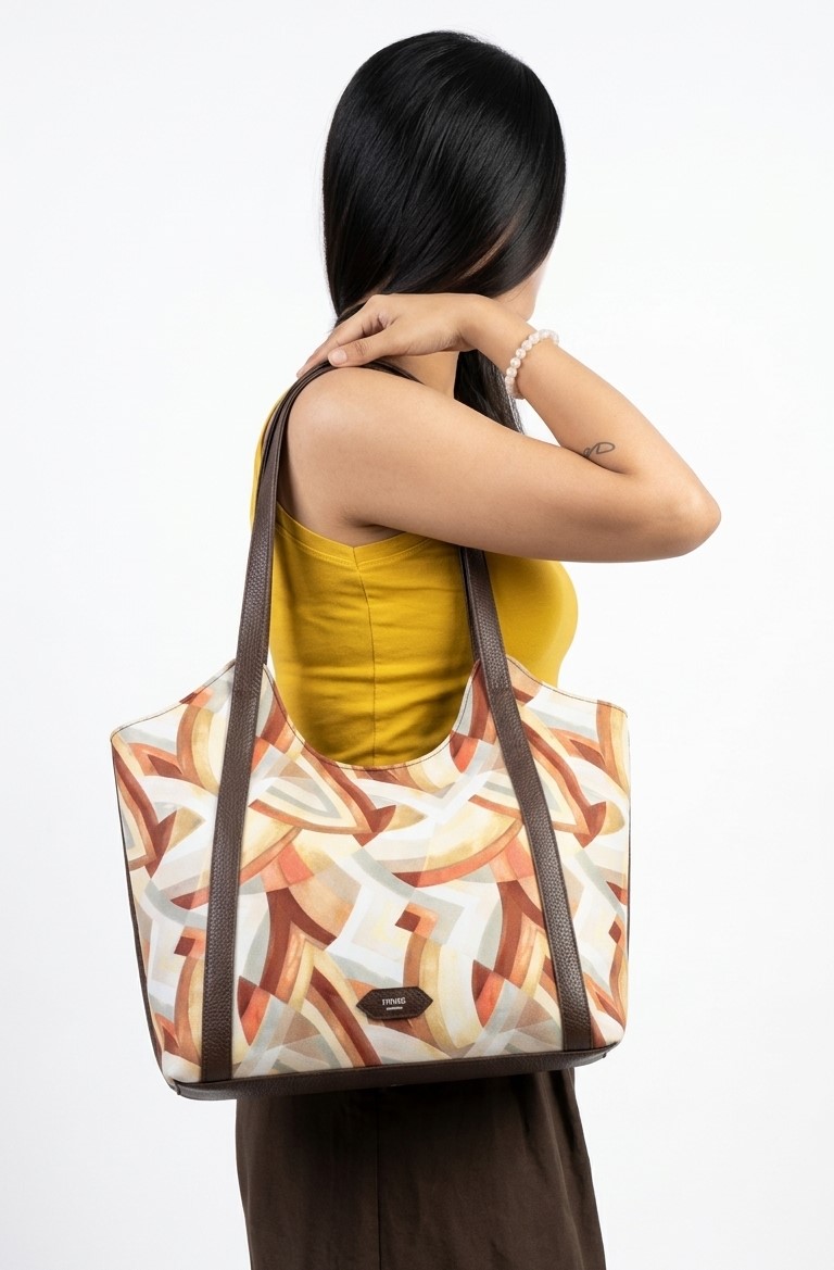 The ANANTA Velvet Tote- Orange - Image 2