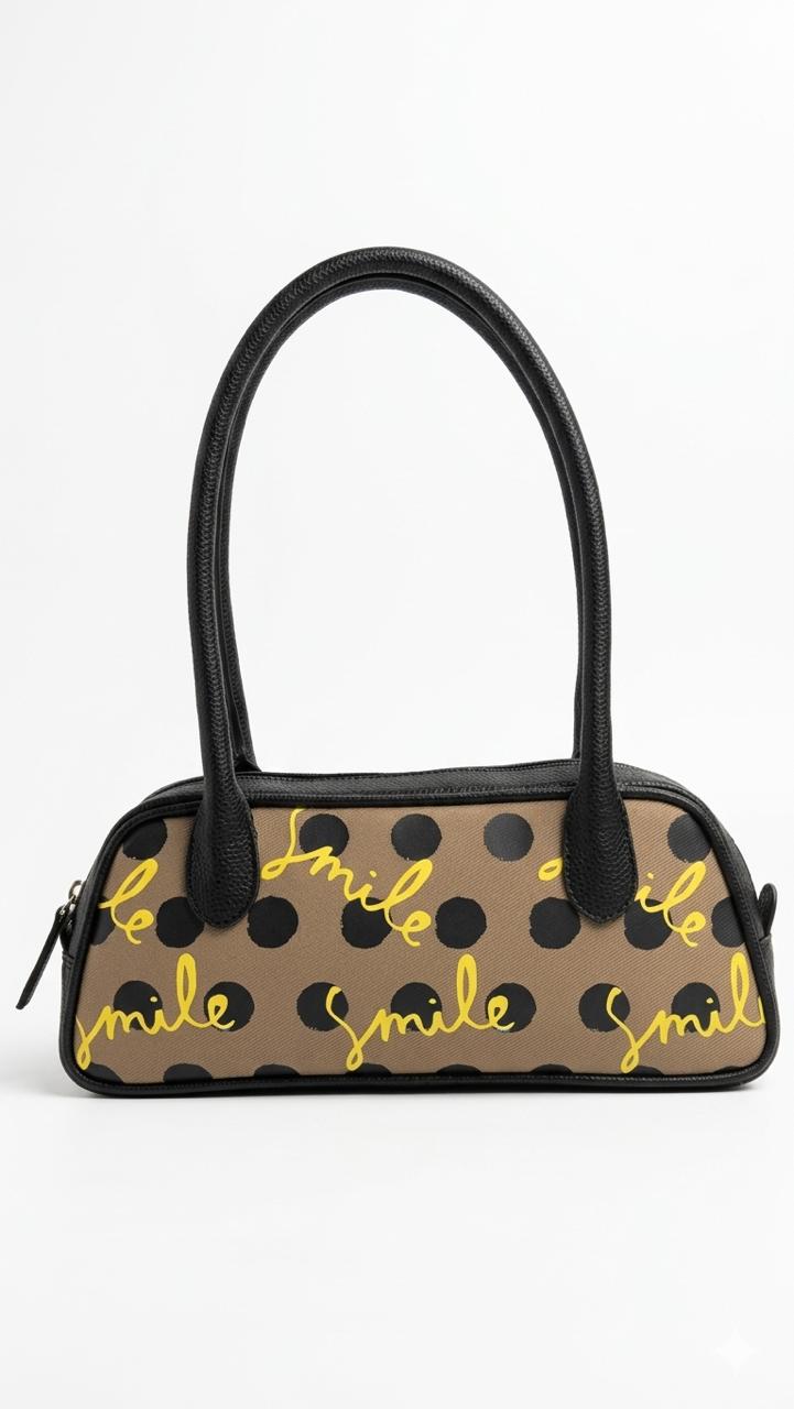 Ziba Polka: The Designer Canvas & Vegan Leather Baguette